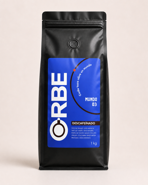 Mundo 03 Descafeinado de ORBE, bolsa de café de 1 kg